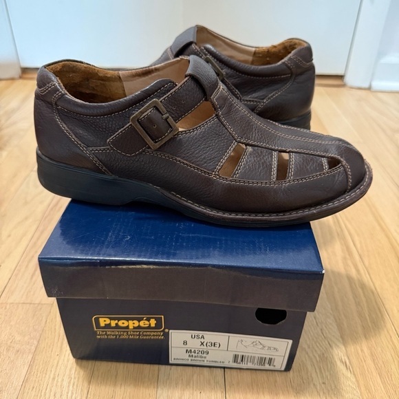 Propet Men\'s Brown Leather Sandals Size 8 main image 12